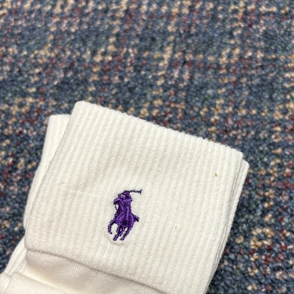 New Polo Ralph Lauren 6 pairs of white socks with multicolored logos - Picture 6 of 7
